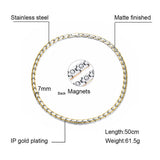 Maxbell Unisex Stainless Steel Magnetic Therapy Necklace for Pain Relief Gold-Silver