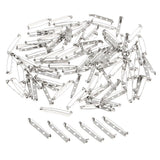 Maxbell 100 Pieces Silver Brooch Backs Safety Pins Catch Findings Bar Back DIY 38mm
