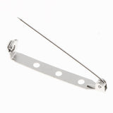 Maxbell 100 Pieces Silver Brooch Backs Safety Pins Catch Findings Bar Back DIY 38mm
