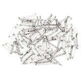 Maxbell 100 Pieces Silver Brooch Backs Safety Pins Catch Findings Bar Back DIY 38mm