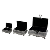 Maxbell Vintage Princess Flower Engraving Treasure Box Jewelry Storage Showcase S
