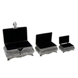 Maxbell Vintage Princess Flower Engraving Treasure Box Jewelry Storage Showcase S