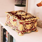 Maxbell Retro Enamel Flower Sculpture Trinkets Chest Jewelry Box Organizer Red