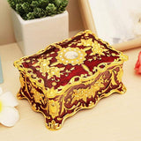 Maxbell Retro Enamel Flower Sculpture Trinkets Chest Jewelry Box Organizer Red