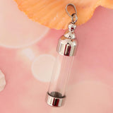 Maxbell Stainless Steel Glass Openable Container Cylinder Tube Urn Memorial Pendant