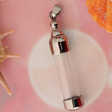 Maxbell Stainless Steel Glass Openable Container Cylinder Tube Urn Memorial Pendant