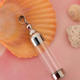 Maxbell Stainless Steel Glass Openable Container Cylinder Tube Urn Memorial Pendant
