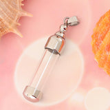 Maxbell Stainless Steel Glass Openable Container Cylinder Tube Urn Memorial Pendant