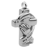 Maxbell Stainless Steel Cross Ash Urn Pendant Memorial Cremation Jewelry sister