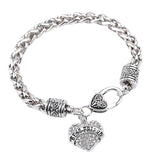 Maxbell Steampunk Gothic Alloy Braided Bracelet Bangle Family Gift Best Friend