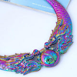 Maxbell Exaggerate Retro Colorful Chunky Necklace Collar Choker Ethnic Carve Dragon