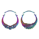 Maxbell Exaggerate Retro Colorful Chunky Necklace Collar Choker Ethnic Carve Dragon