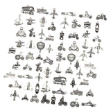 Maxbell 70 Pieces Jewelry Making Charms Assorted Vehicle Pendant Ancient Charms fit Earring Necklace Bracelet Jewelry Key Chains Winter Gift DIY Findings