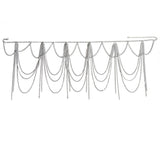 Maxbell Backless Bra Tassel Body Waist Chain Suit Multi Layer Bikini Swimsuit Silver