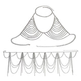 Maxbell Backless Bra Tassel Body Waist Chain Suit Multi Layer Bikini Swimsuit Silver