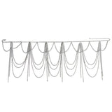 Maxbell Backless Bra Tassel Body Waist Chain Suit Multi Layer Bikini Swimsuit Silver