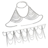 Maxbell Backless Bra Tassel Body Waist Chain Suit Multi Layer Bikini Swimsuit Silver