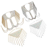 Maxbell summer sexy beach nightclub gem chain tassel vest waist chain body suit Golden
