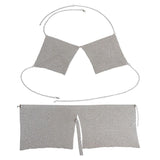 Maxbell Rhinestone bra chain metal split package hip bust skirt body chain Silver