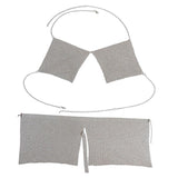 Maxbell Rhinestone bra chain metal split package hip bust skirt body chain Silver