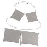 Maxbell Rhinestone bra chain metal split package hip bust skirt body chain Silver