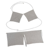Maxbell Rhinestone bra chain metal split package hip bust skirt body chain Silver