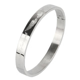 Maxbell Womens Mens Stainless Steel Brecelet Polished Cuff Bangle Silver Silver 18cm