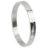 Maxbell Womens Mens Stainless Steel Brecelet Polished Cuff Bangle Silver Silver 18cm