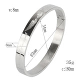 Maxbell Womens Mens Stainless Steel Brecelet Polished Cuff Bangle Silver Silver 18cm