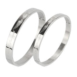 Maxbell Womens Mens Stainless Steel Brecelet Polished Cuff Bangle Silver Silver 18cm