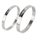 Maxbell Womens Mens Stainless Steel Brecelet Polished Cuff Bangle Silver Silver 18cm