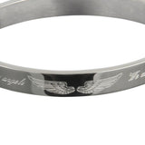 Maxbell Womens Mens Stainless Steel Brecelet Polished Cuff Bangle Silver Silver 18cm