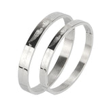 Maxbell Womens Mens Stainless Steel Brecelet Polished Cuff Bangle Silver Silver 18cm