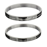 Maxbell Womens Mens Stainless Steel Brecelet Polished Cuff Bangle Silver Silver 18cm