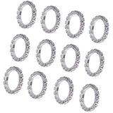 Maxbell Fashion Charm Shiny Rhinestone Elastic Rings Wedding Jewelry Stretchy Silver+White