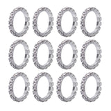 Maxbell Fashion Charm Shiny Rhinestone Elastic Rings Wedding Jewelry Stretchy Silver+White