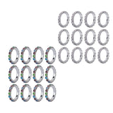 Maxbell Fashion Charm Shiny Rhinestone Elastic Rings Wedding Jewelry Stretchy Silver+White