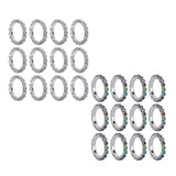 Maxbell Fashion Charm Shiny Rhinestone Elastic Rings Wedding Jewelry Stretchy Silver+White