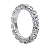 Maxbell Fashion Charm Shiny Rhinestone Elastic Rings Wedding Jewelry Stretchy Silver+White