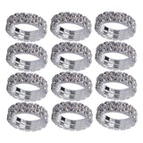 Maxbell Women Bridal Wedding Crystal Diamante 2 ROW Elastic Stretch Ring Clear