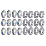 Maxbell Women Bridal Wedding Crystal Diamante 2 ROW Elastic Stretch Ring Clear
