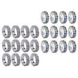Maxbell Women Bridal Wedding Crystal Diamante 2 ROW Elastic Stretch Ring Clear