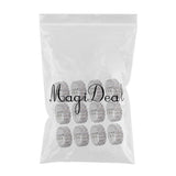 Maxbell 12 Pieces Triple Row Wedding Crystal Elastic Stretch Ring White