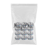 Maxbell 12 Pieces Triple Row Wedding Crystal Elastic Stretch Ring Multicolor