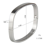 Maxbell Stainless Steel Couples Bracelet Cuff Bangle Square Wristband Silver 6mm