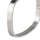 Maxbell Stainless Steel Couples Bracelet Cuff Bangle Square Wristband Silver 6mm