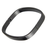 Maxbell Stainless Steel Couples Bracelet Cuff Bangle Square Wristband Black 6mm