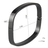Maxbell Stainless Steel Couples Bracelet Cuff Bangle Square Wristband Black 6mm