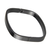Maxbell Stainless Steel Couples Bracelet Cuff Bangle Square Wristband Black 6mm
