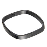 Maxbell Stainless Steel Couples Bracelet Cuff Bangle Square Wristband Black 6mm